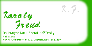 karoly freud business card